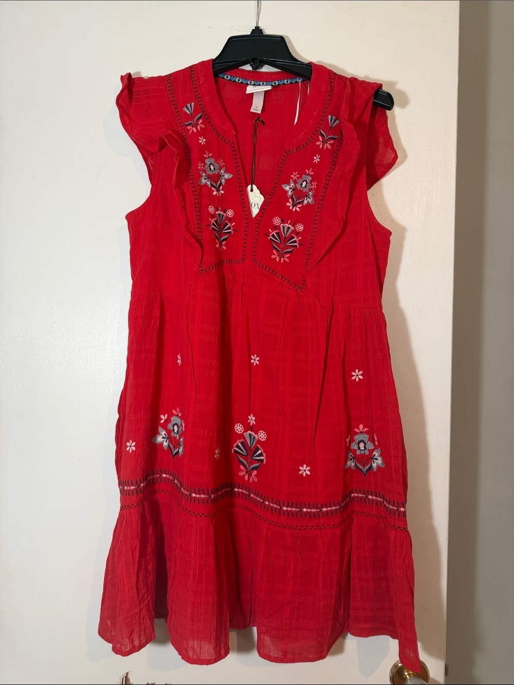 Knox Rose Red Ruffle Sleeve Dress